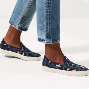 Rothy's Navy Animal Print Slip-On Shoes size 8